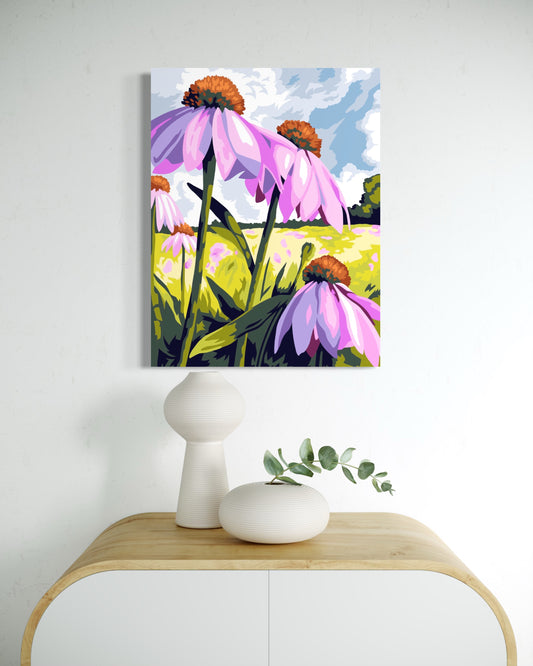 Purple Coneflowers Paint by Number Kit