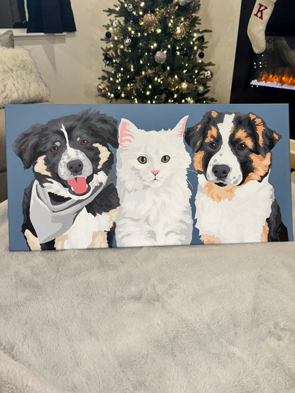 Triple Pet Paint by Number Kit